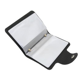 CHEERYMAGIC Credit Card Holders for Men & Women Soft Leather Bank Card Case Slim Pocket Wallet ID Card Organiser Business Card Case Purse with 24 Durable Plastic Insert Sleeves A6-XYKT (Black)