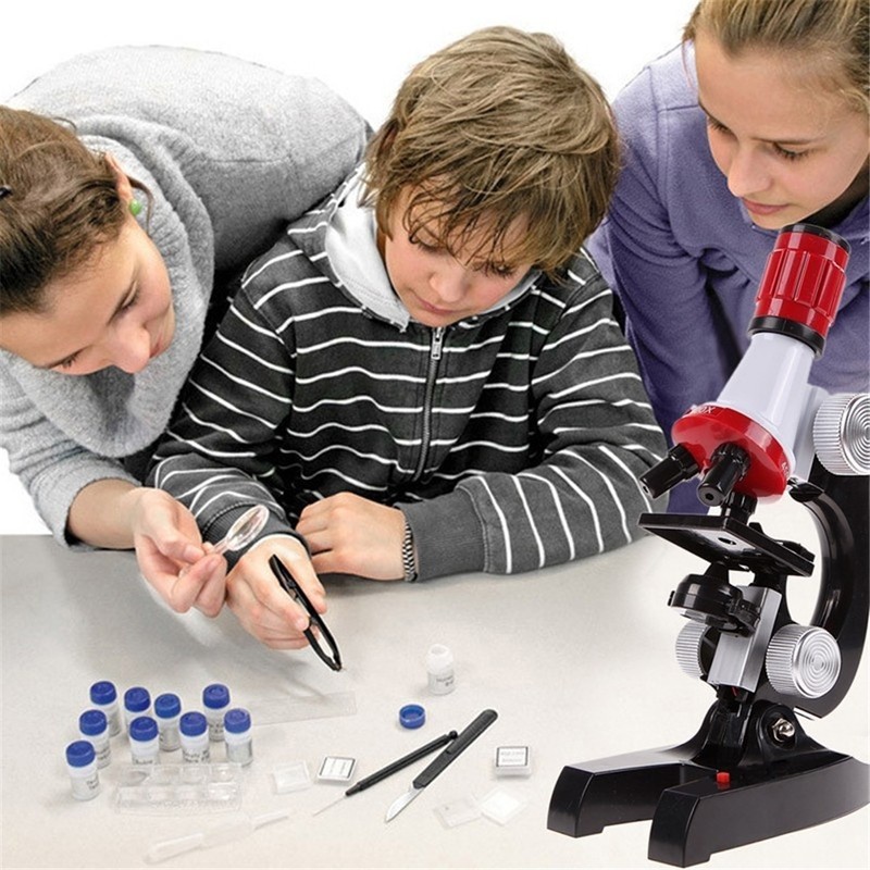 Kids 1200X LED Educational Microscope Kit for Beginner Science Toy