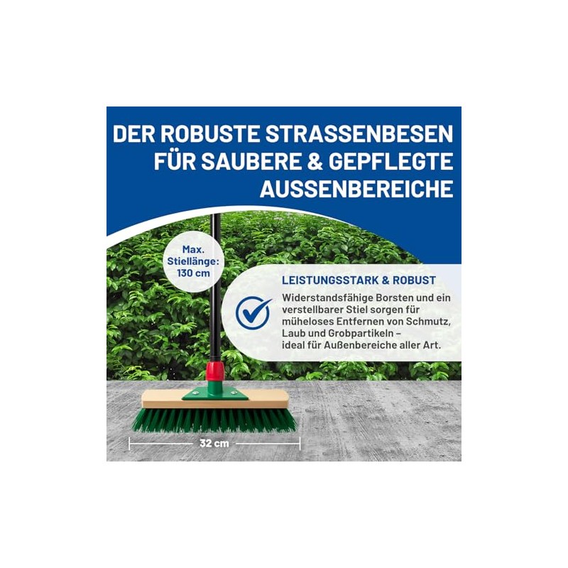 Rival Street Broom with Scraper Edge & Telescopic Handle -