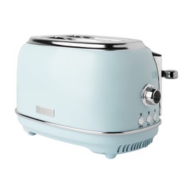 Haden 75027 Heritage 2 Slice Wide Slot Stainless Steel Bread and Bagel Toaster with Removable Crumb Tray and Variable Browning Control, Turquoise