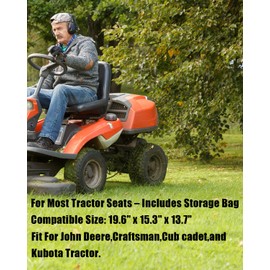 Waterproof Protective Cover for Riding Lawn Mower Tractor Seat, 420D Oxford Rain & Snow Proof Storage Cover with Bag, Fit for John Deere Craftsman Cub Cadet and Kubota