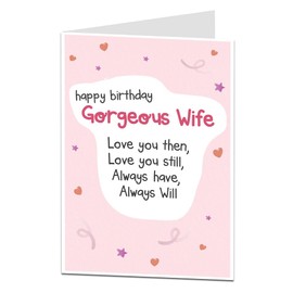 Wife Birthday Card Happy Birthday To My Gorgeous Wife Love Design Perfect For 40th 50th 60th 70th