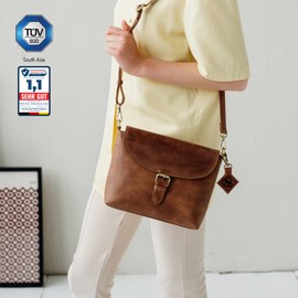 Berliner Bags Vintage Catalina Shoulder Bag, Medium Handbag, Leather Shoulder Bag for Women - Brown, camel