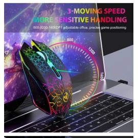 HXSJ New Wireless GAMING MOUSE back Lite 6 keys LED Optical. Scorpion  Hyper Speed