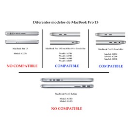 TECHNA Carcasa Case Funda Protector para MacBook Pro 13 TouchBar Model A1706 / A1708 / A1989 / A2159 / A2251 / A2289 / A2338 M1 M2 Azul Fuerte