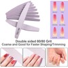 15 PCS Professional Nail Files 100/180 Grit, Double-Sided Emery Board
