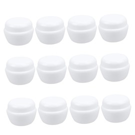 WOONEKY 12Pcs White Mushroom Shape Cream Jars with Sealed Lid Sift Travel Containers for Cosmetics Durable Packaging Bottles for Creams Balms Ointments and Lotions