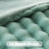NEWCOSPLAY Faux Fur Queen Blanket Sage Green Bubble Blanket Thick