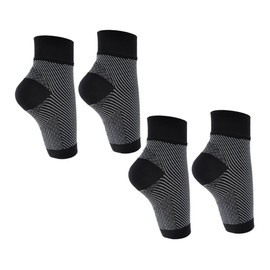 Healeved 2pairs Compression Ankle Sleeves for Joint Support Breathable Plantar Socks for Sprains and Tendonitis Energizing Recovery for Men and Women Black