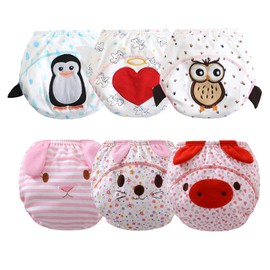 Orinery Cotton Reusable Baby Training Pants Unisex Potty Toddler Underpants Kids Waterproof Breathable Underwear 6-Pack (KT003-G, 2-3T)