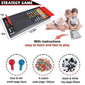 KIDAMI Code Breaker, Classic Codebreaking Travel Board Game, Brain Puzzle Set - 2 Player Battle of Famliy Game, Toys for Kids & Adult
