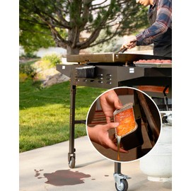 Embudo de drenaje de grasa trasero para actualización de taza de grasa Blackstone, colector de grasa cerrado, trampa de grasa integrada, accesorios innovadores Blackstone, flexible de gran capacidad,