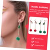 Abaodam 3sets Unique Christmas Earrings Women Tassel Drop Santa Earring