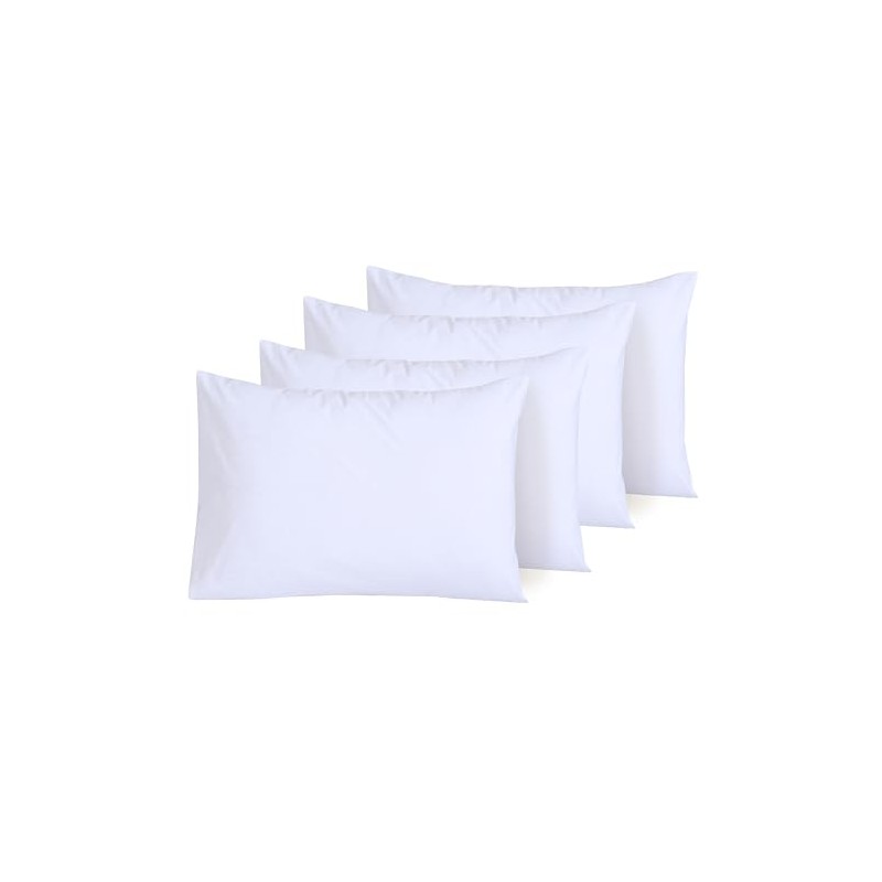 NAFAY LIVING White Pillow Cases 4 Pack Cotton 300 Thread
