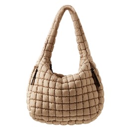 Yecaigna Puffer Tote Bag, Quilted Tote Bag for Women Puffer Bag