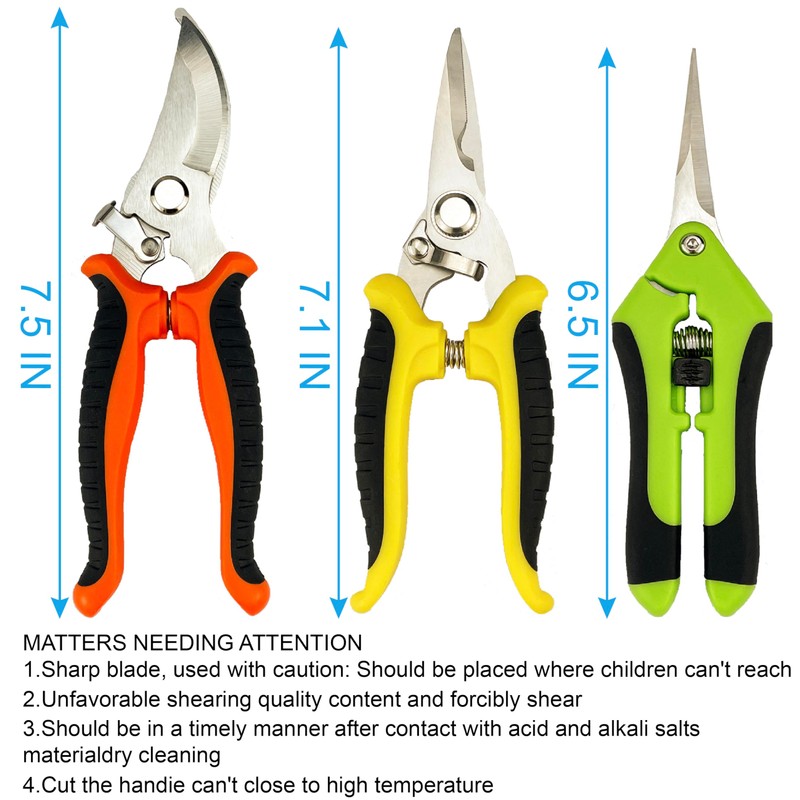 Pruning Shears, 5 Pack Garden Shears with Gardening gloves, Clippers