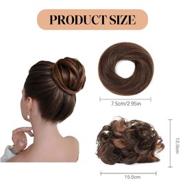 TTPSRY Women's Hairpiece with Clip, Real Hair, Ideal for Voluminous Hair and Hairpiece Styling (Light Brown)