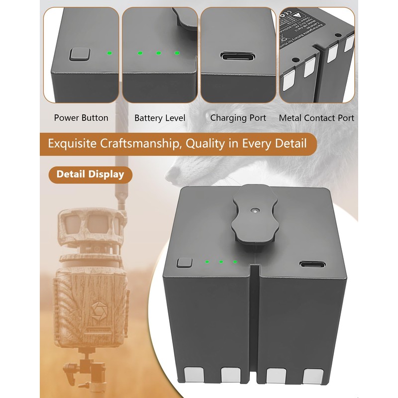 ROYEUEU Battery for Stealth Cam Revolver 360: 2-Pack Cartridge Rechargeable