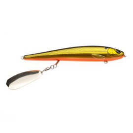 Freedom Tackle Mischief Minnow – 4.5" Floating Topwater Lure, Golden Shiner, #4 Gamakatsu Hooks, Gold Blade (Model 45212)