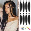 Feshfen Pre-Stretched Braiding Hair Extensions, Ombre Natural Black, Brown, Blonde,