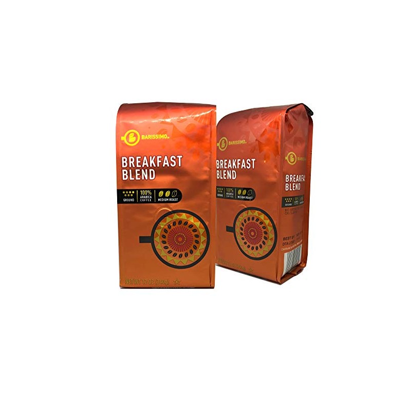 BARISSIMO Breakfast Blend 100% ARABICA Ground Coffee 2-12oz Pack /