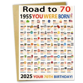 OJsensai Happy 70th Birthday Gifts for Women Ladies, Jumbo 70 Years Old Birthday Card for Men Male, Funny Seventy Bday Gifts Decorations for Grandpa Grandma