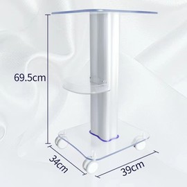 PIAOCAIYIN Acrylic Cart, Beauty Salon Trolley Cart, Salon Tray on Wheels, Acrylic Rolling Cart, Trolley Stand Mobile Cart, Medical Trolley, Beauty Instrument Storage Tray for Beauty Salon