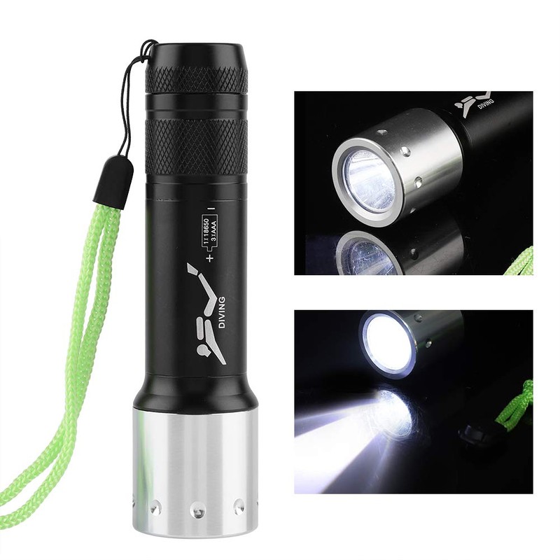 eecoo LED Dive Torch, T6 6000LM Waterproof Flashlight, 100M Underwater