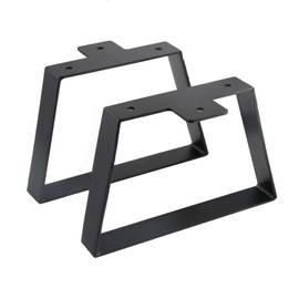 ALXEH 6 Inch Trapezoid Table Legs Black, DIY Furniture Metal Legs for Coffee Table, Bench Stool Cabinet Furniture Feet - Set of 2