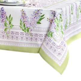 Elrene Home Fashions Lilac Garden Floral Spring/Summer Wrinkle Resistant Dining Tablecloth, 60"x102" Rectangle