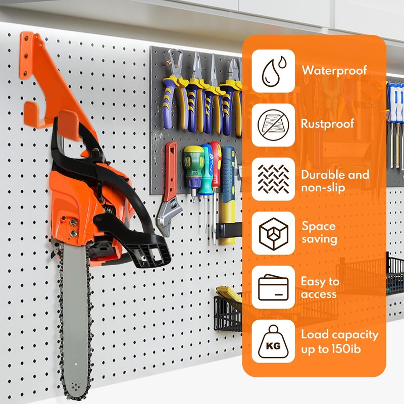Attimal 2Pack Chainsaw Wall Mount & Hanger - Heavy-Duty Universal