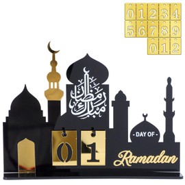 Ramadan Advent Calendar - Acrylic Eid Mubarak DIY Countdown Calendars for Decoration - Craft Ornament Ramadan Gift (B409)