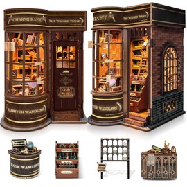 SUNNINO Book Nook Kit - DIY Miniature House Kit Bookshelf Decor 3D Wooden Dollhouses for Adults Teens LED Book Nook Kits for Adults Unique Gift for Family and Friends