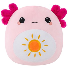 Finebee Axolotl Microwavable Heating Pad for Period Cramps, Cute Pink Axolotl Plush, Weighted Stuffed Animal Warm Gifts for Kids Adults 10 inch, 1.2 lbs
