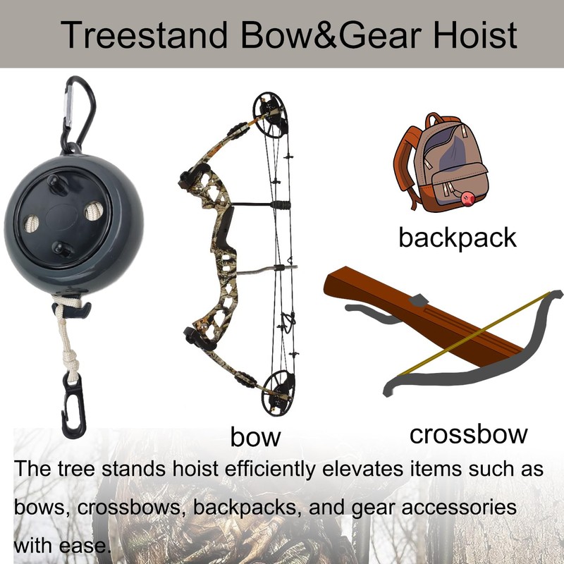 bssiwbepon Retractable Bow Hoist Tree Stand Bow Hunting Accessories and