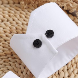 PENGXX Simple Wrist Cuffs Detachable Wristband Elegant Black Buttons Shirt Style False Simple Cuffs for Sweater