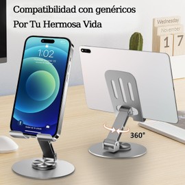 NELAPARO Soporte para Celular, Soporte Rotativo para Celular de Escritorio, Soporte para Tableta de Teléfono Móvil, Fácil de Transportar (Gris)