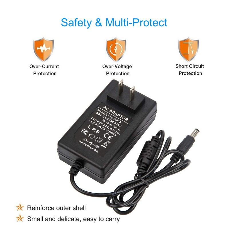 COOLM 12V 3.5A Power Supply Adapter 3.5Amp 42W 3500mA for