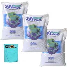 Inland Seas Towel & Ecosystem Aquarium 30 lb Miracle Mud Bundle (4 Items) White