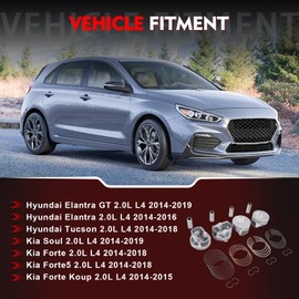 Merautop SJ Engine Piston & Rings Set 23041-2E210 Replacement for Hyundai Tucson Elantra GT for Kia Soul Forte Forte5 2.0L 2014-2018 Engine Aftermarket Parts, Replacement OE# 230412E210 230412E200