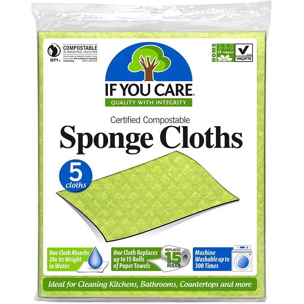 If You Care Sponge Cloths – 5 Count – 100%