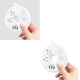 NTONPOWER Travel Power Strip, Cruise Ship Power Strip, Flat Plug Power Strip - 3 Outlets with 3 USB Ports, 4 ft Wrapped Around Extension Cord for Cruise, Travel Essentials, Home, Dorm Room