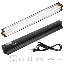 T5 UVB Reptile Light Fixture HO UVB Bulb Lighting Combo Kit, 10.0 UVB Light for Reptiles Terrarium Hood with 24W Reptile Light Bar UVA UVB Desert Lamp for Bearded Dragon Turtle Tank, 22Inch