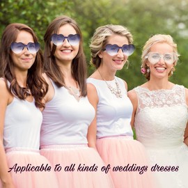 KIDZVEFUN Bachelorette Party Favors, Heart Sunglasses, 9 Pack Heart Shaped Rimless Transparent Cute Fun Sunglasses for Women Valentines Day Gifts Party Supplies (1 White+8 Black)