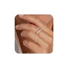 OOOPEL 3 Pcs Silver Rings for Women, Dainty 2mm Thin