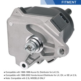 AiYiGu Ignition Distributor with Cap and Rotor Compatible with 1998 1999 2000 2001 2002 Acura CL/Honda Accord LX EX SE L4 2.3L Replacement 30100-PAA-A01 30100-PAA-02