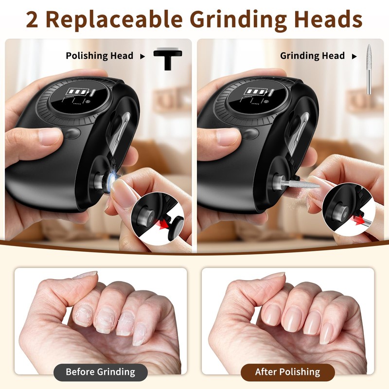 2026 Upgraded 5-in-1 Electric Nail Clipper for Fingernails & Toenails,4-Speed