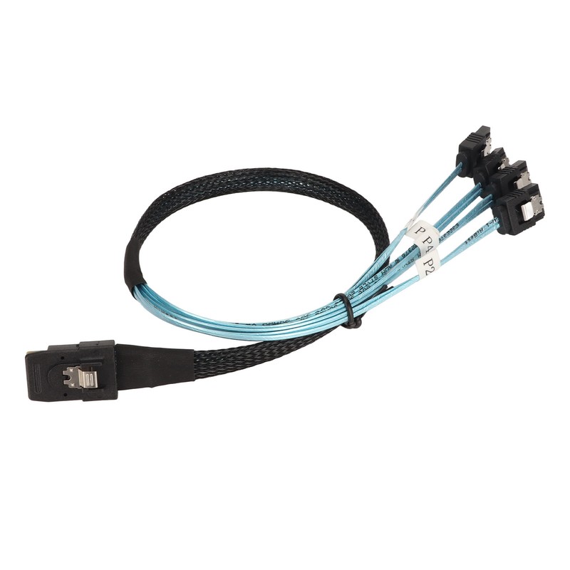 Mini SAS to 4 SATA Cable 7Pin 12Gbps Tinplated Copper
