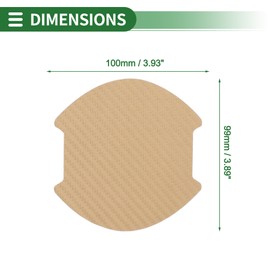 Motoforti Universal 3D Car Door Handle Cup Sticker Anti-scratch, PVC, Gold Tone, 4 Pcs 99x100mm