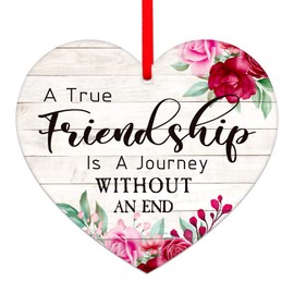 FaCraft 2024 Friendship Christmas Ornaments - Friends Ornament for Christmas Tree Decorations A True Friendship is a Journey Without an End Christmas Keepsake Gifts for Friends Sisters Women